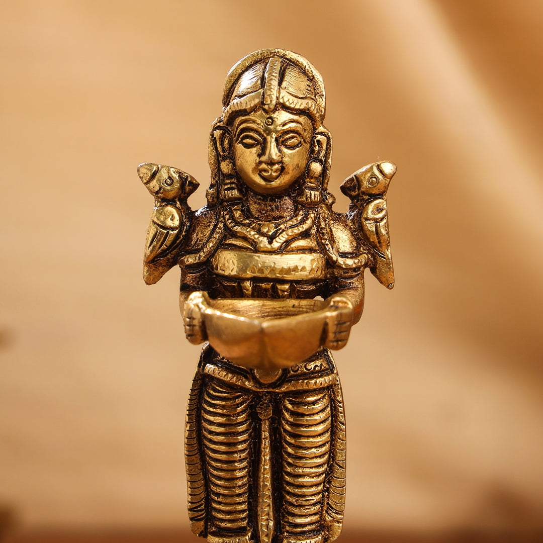 Brass Deep Lakshmi Pair (4.5 Inch) - Image 12