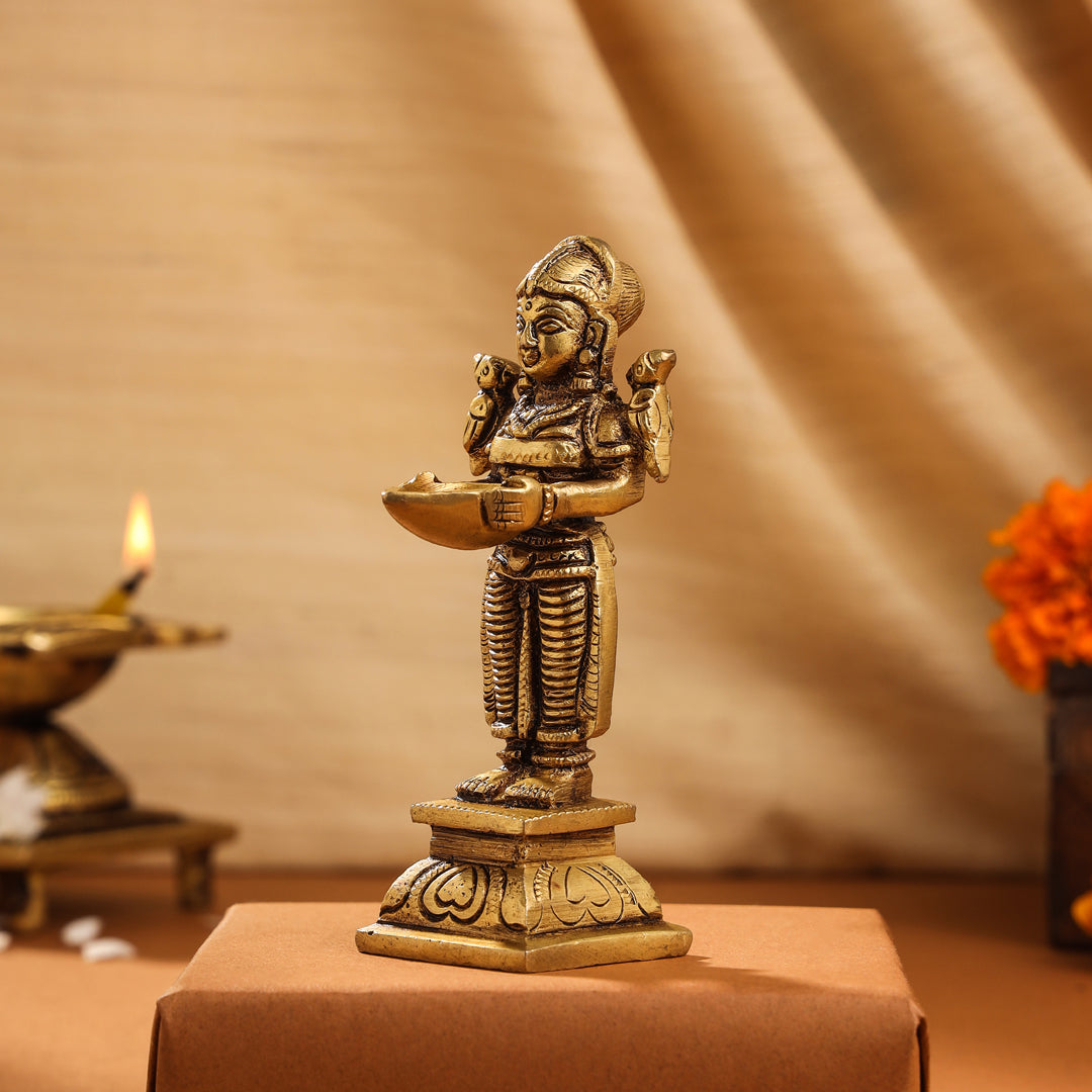 Brass Deep Lakshmi Pair (4.5 Inch) - Image 11