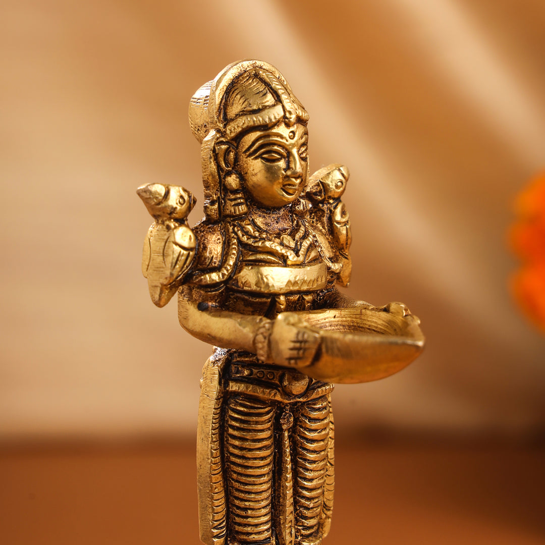 Brass Deep Lakshmi Pair (4.5 Inch) - Image 14