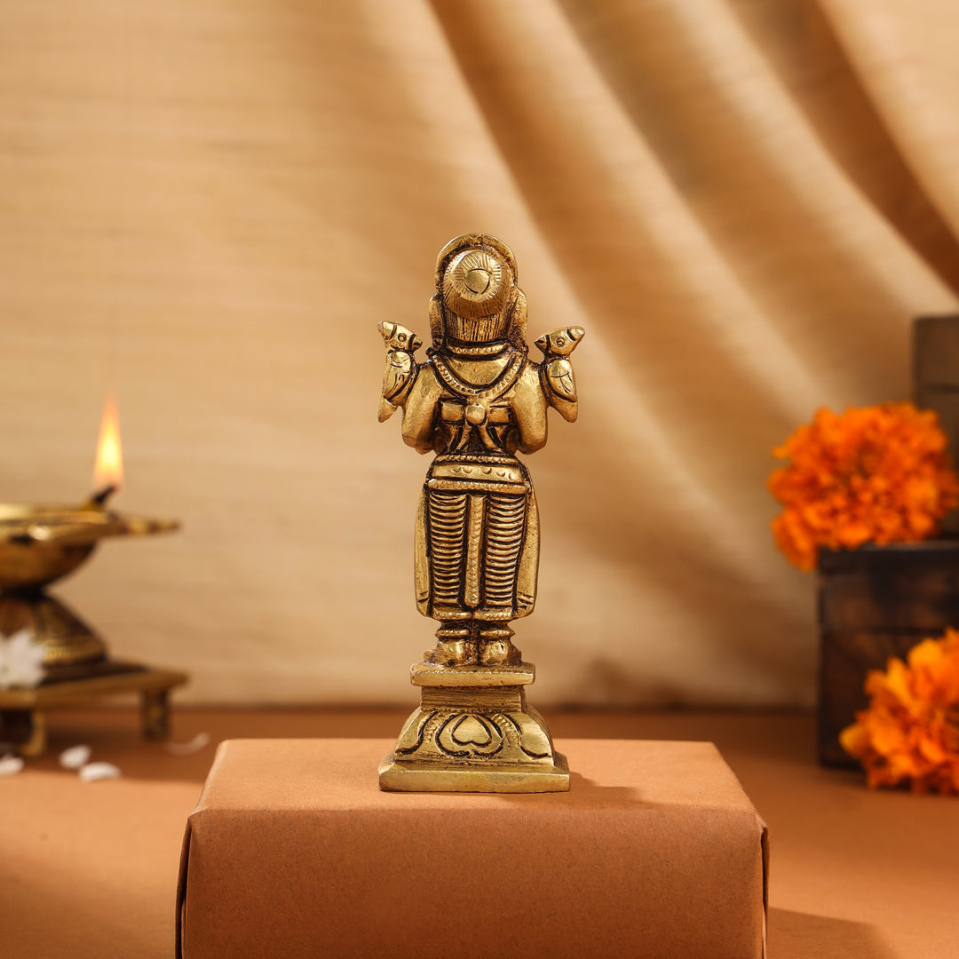 Brass Deep Lakshmi Pair (4.5 Inch) - Image 9