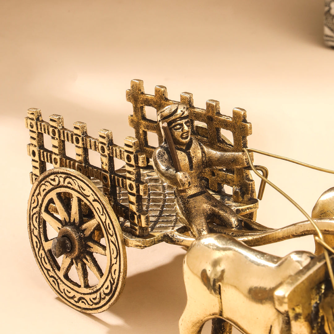 Brass Double Bullock Cart (3 Inch) - Image 4