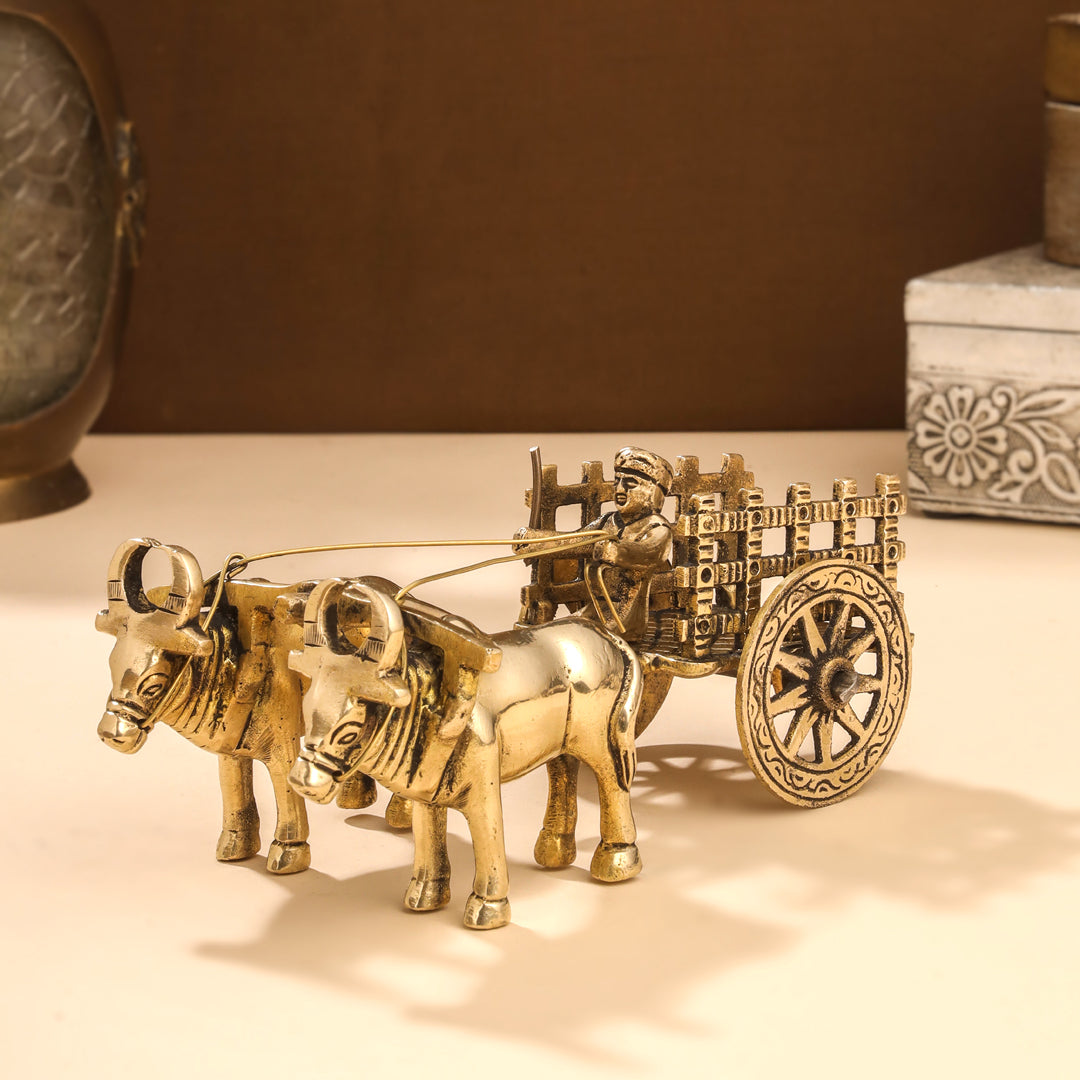 Brass Double Bullock Cart (3 Inch) - Image 2