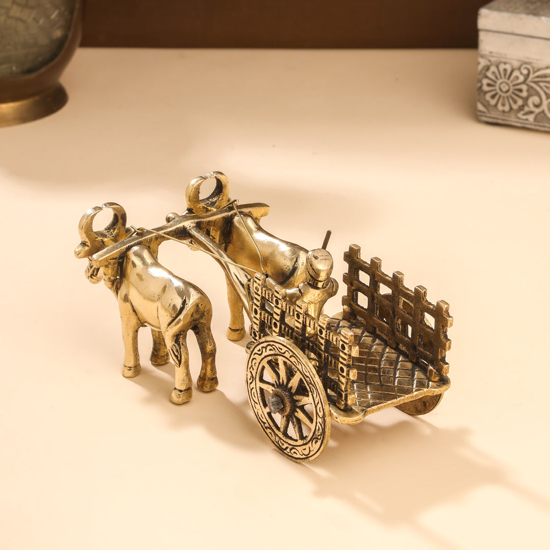 Brass Double Bullock Cart (3 Inch) - Image 3