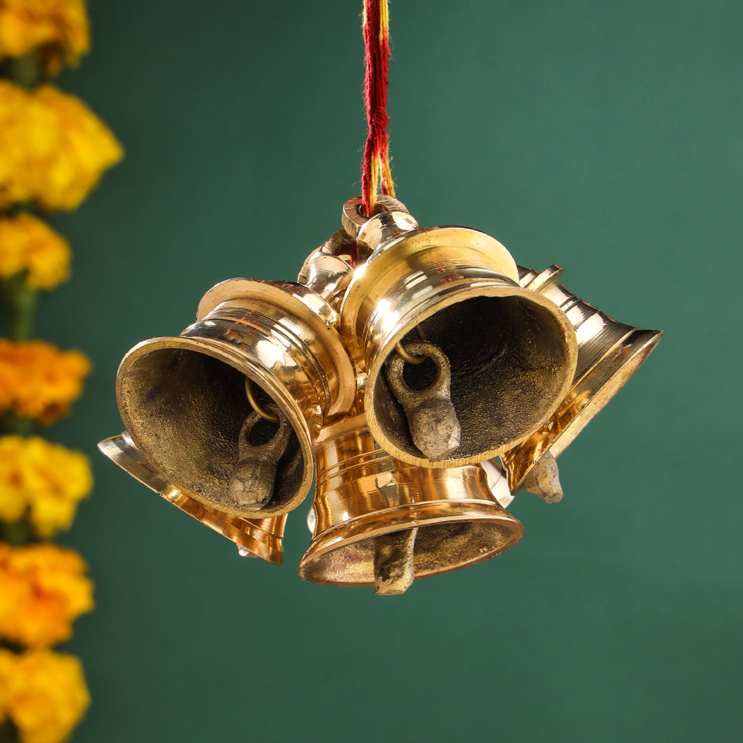 Brass Decorative Wall Hanging Bells Set (2.5 Inch) - Image 3