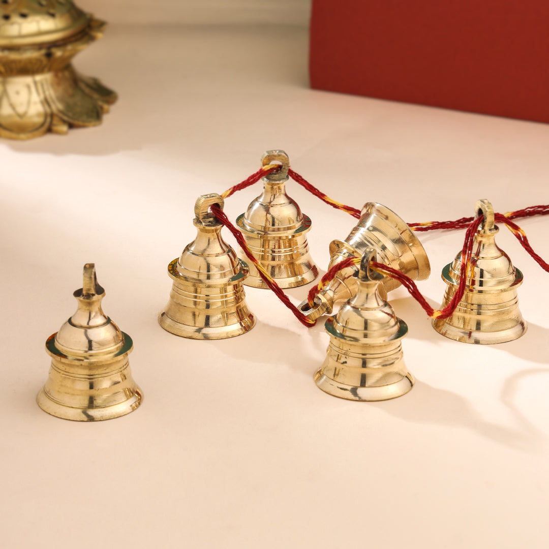 Brass Decorative Wall Hanging Bells Set (2.5 Inch) - Image 2