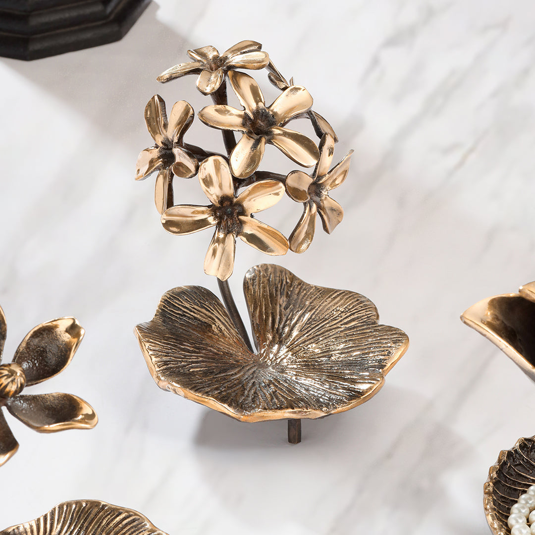 Brass Decorative Urli With Flower Showpiece - Image 3