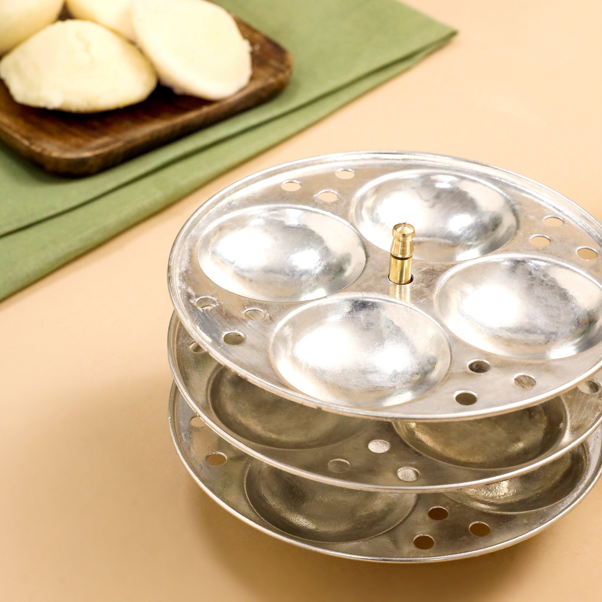 Traditional Brass Idli Cooker / Idli Maker – Ayurvedic Cookware (8 Inch, Handcrafted, South Indian Style) - Image 7