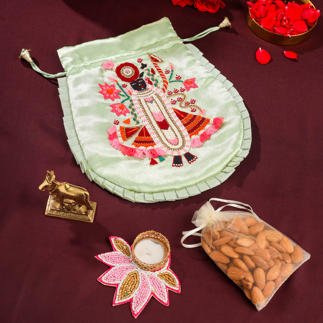 Brass Cow Shrinathji Festive Potli/Hamper - Eco-friendly - Sama Homes