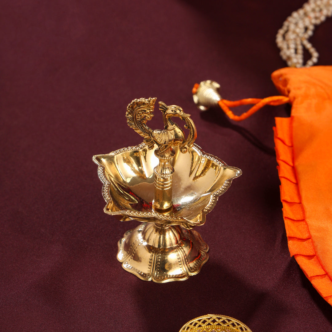 Brass Diya Ganesha Festive Potli/Hamper - Image 4
