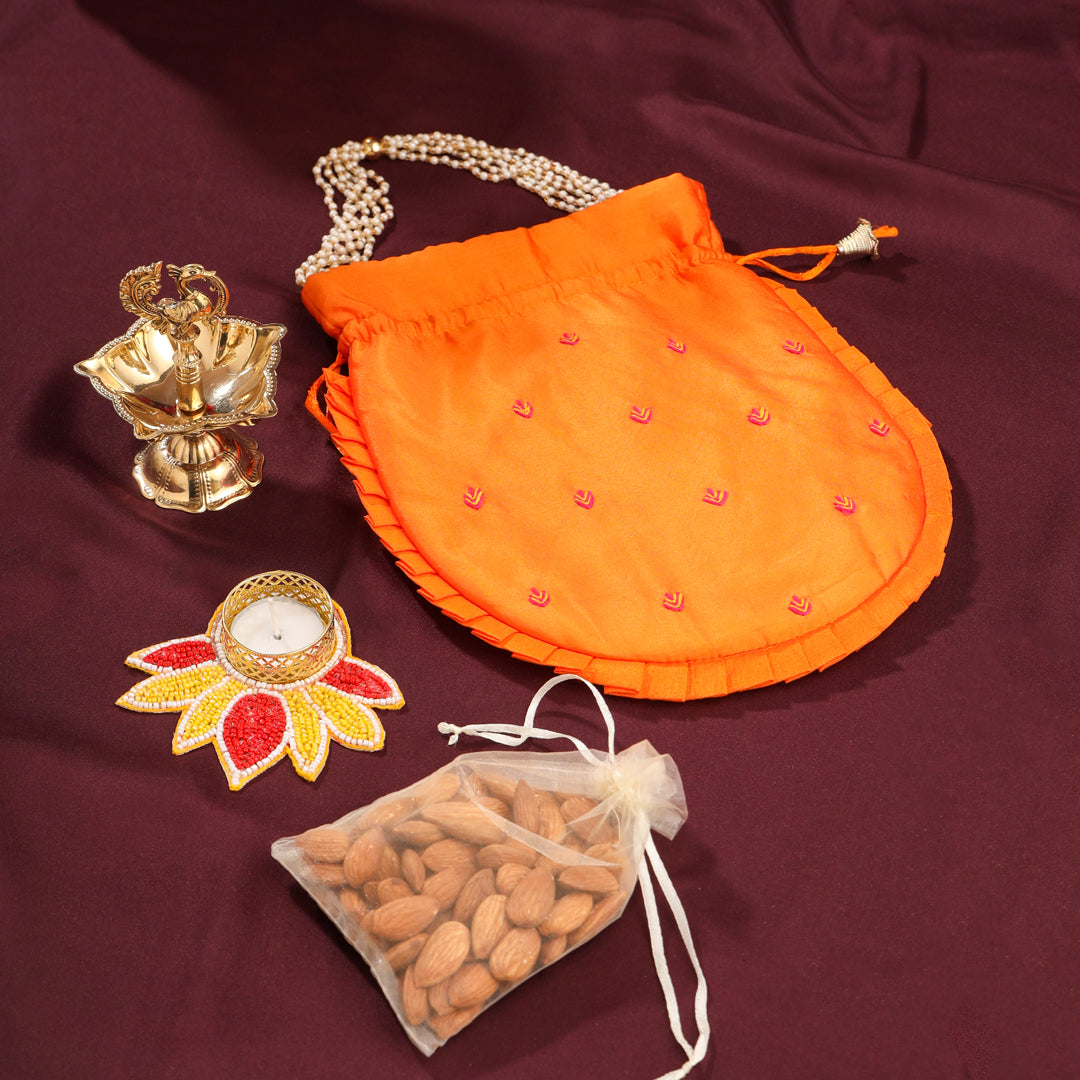 Brass Diya Ganesha Festive Potli/Hamper - Image 6