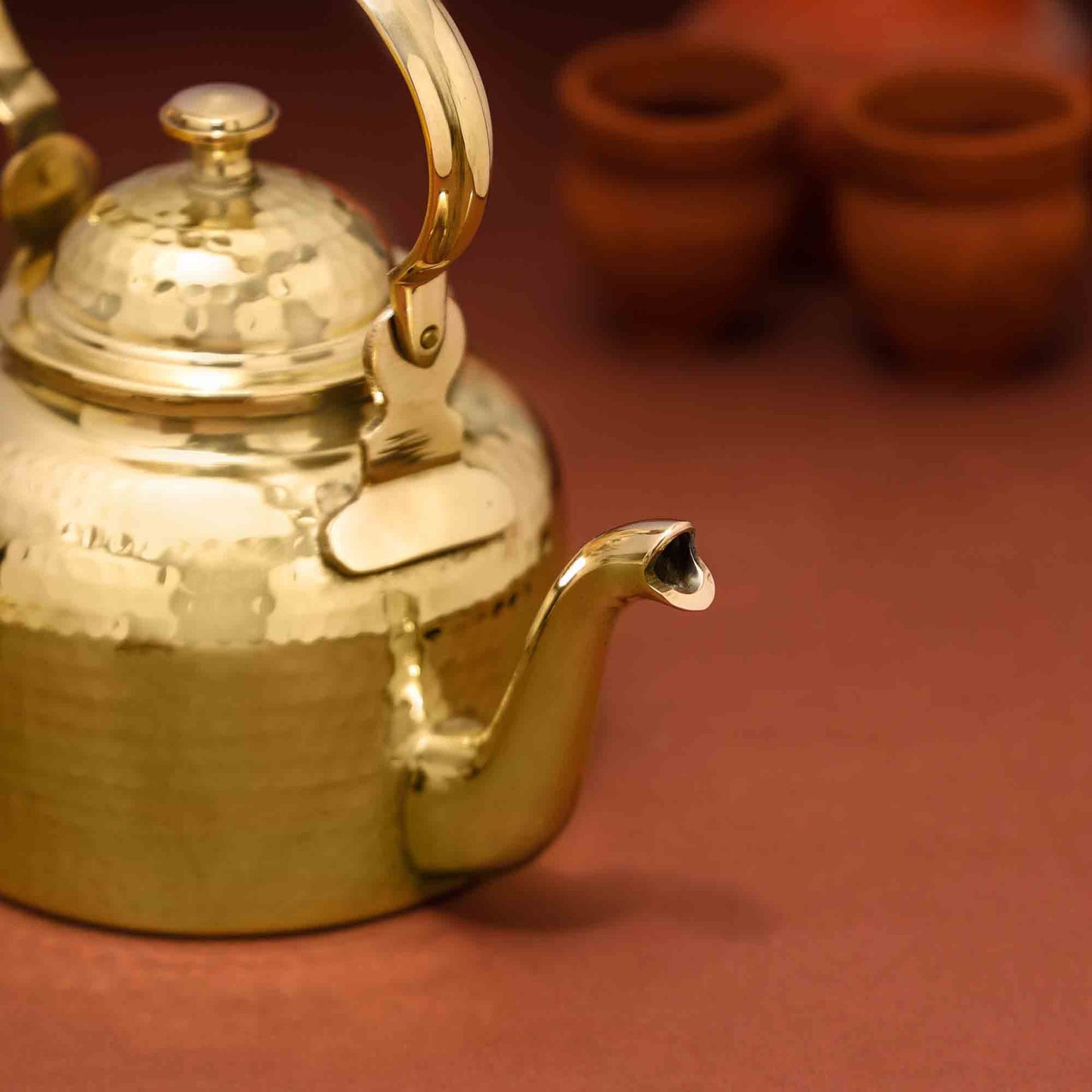Handcrafted Brass Tea Pot / Kettle – Traditional Indian Teapot | Available in Two Sizes | Authentic Handmade Kitchenware – Image 2