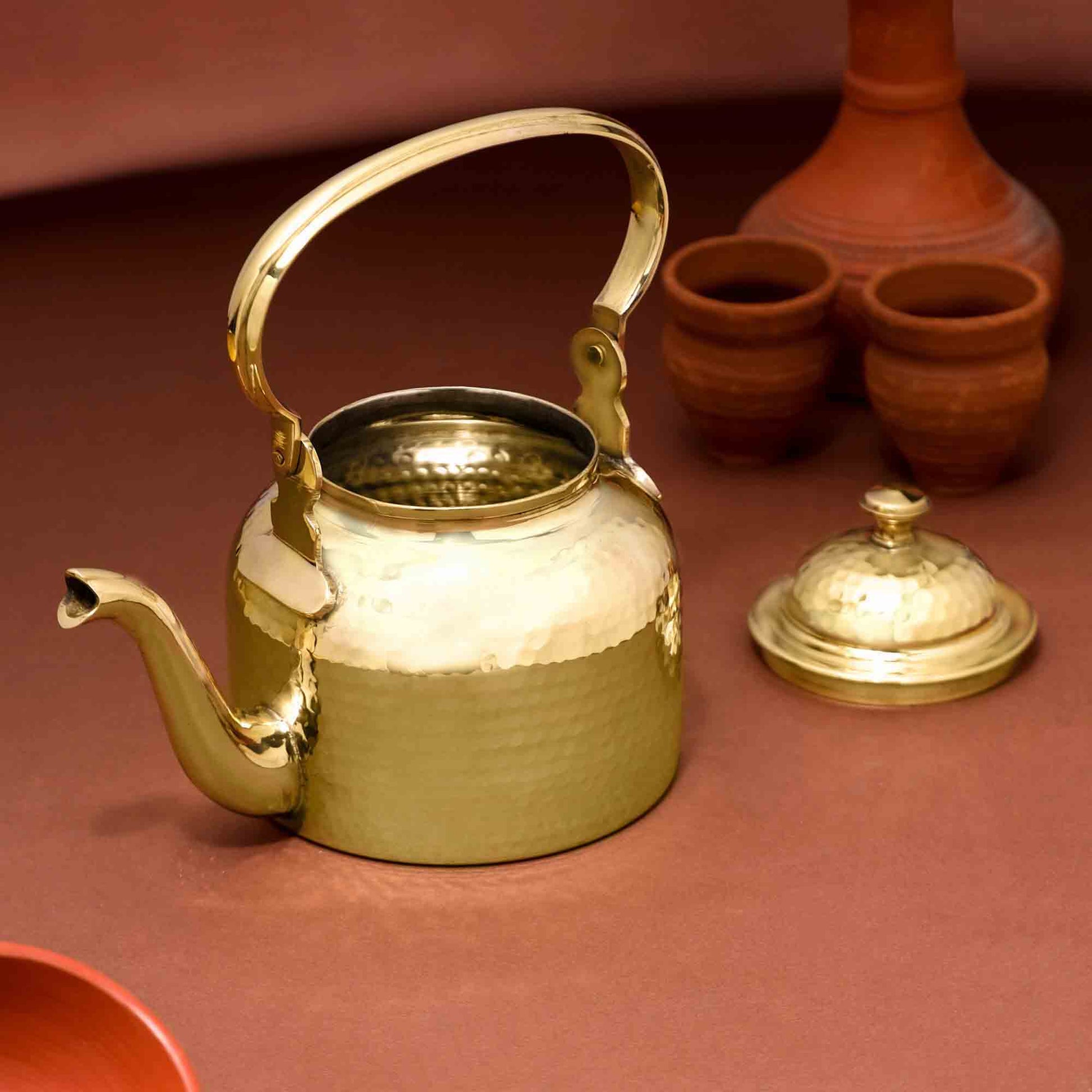 Handcrafted Brass Tea Pot / Kettle – Traditional Indian Teapot | Available in Two Sizes | Authentic Handmade Kitchenware – Image 5 - Image 5