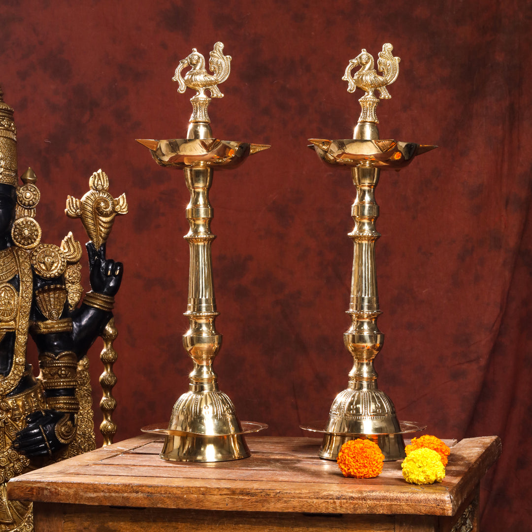 Brass Daana Kaashi Samai Pair - Eco-friendly - Sama Homes