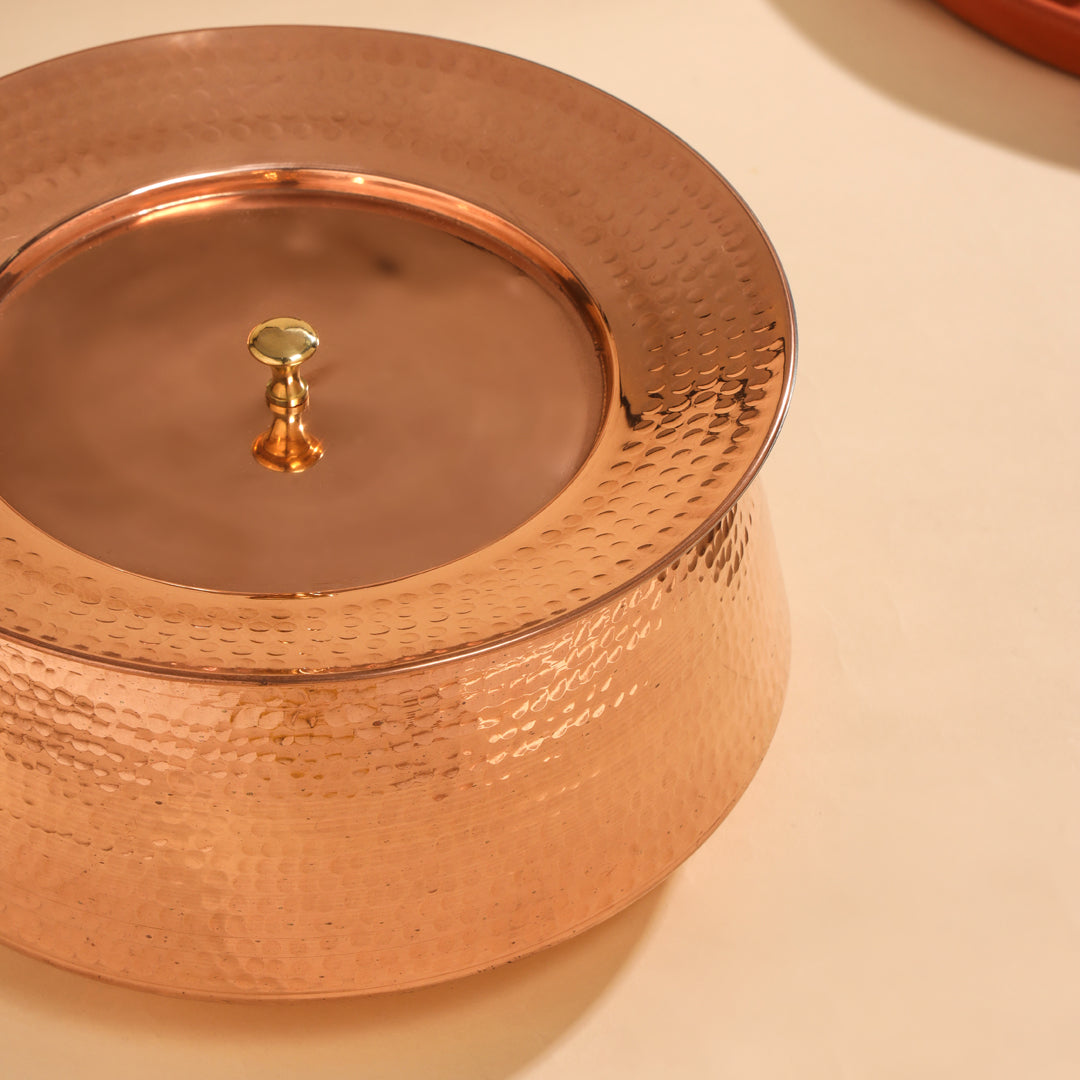 Handcrafted Copper Handi with Lid – Sustainable Indian Cookware | Sama Homes