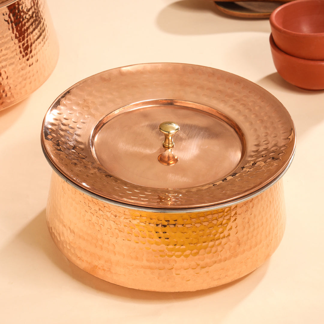 Handcrafted Copper Handi with Lid – Sustainable Indian Cookware | Sama Homes