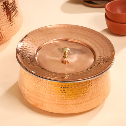 Handcrafted Copper Handi with Lid – Sustainable Indian Cookware | Sama Homes by SAMA Homes - Handi (View 4)