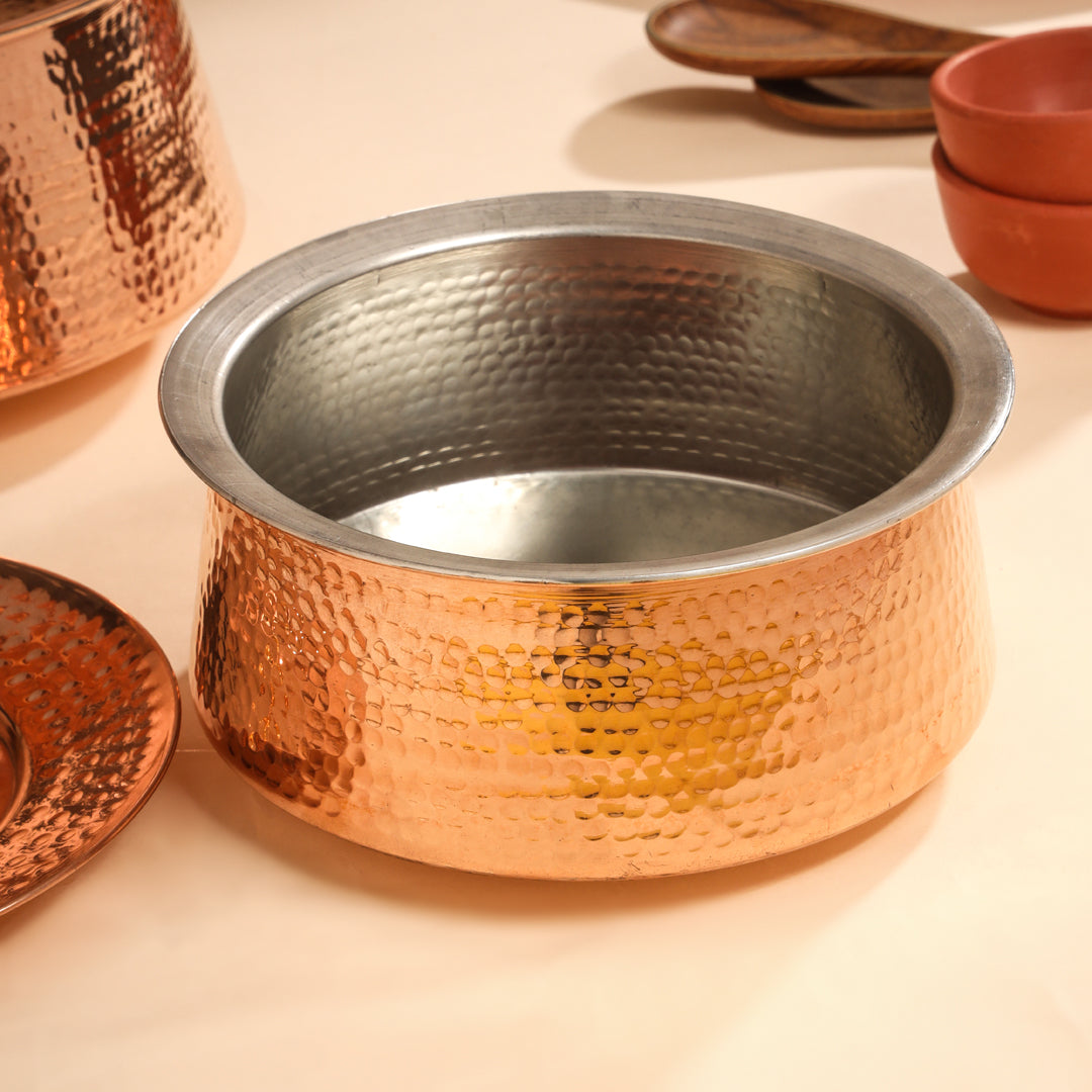 Handcrafted Copper Handi with Lid – Sustainable Indian Cookware | Sama Homes