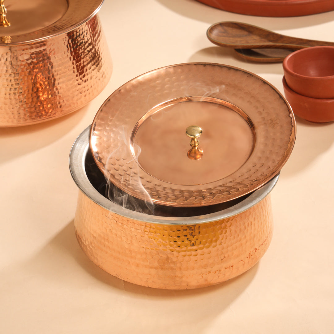 Handcrafted Copper Handi with Lid – Sustainable Indian Cookware | Sama Homes