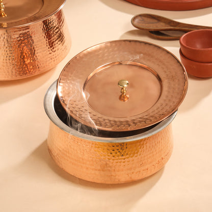 Handcrafted Copper Handi with Lid – Sustainable Indian Cookware | Sama Homes by SAMA Homes - Handi (View 7)