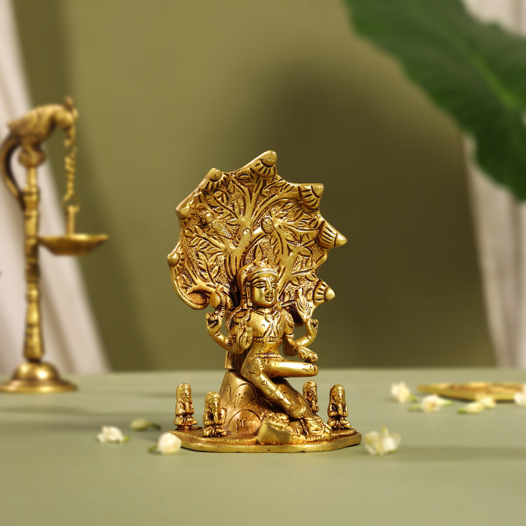 Brass Dakshinamurti Idol (6.5 Inch) - Image 2