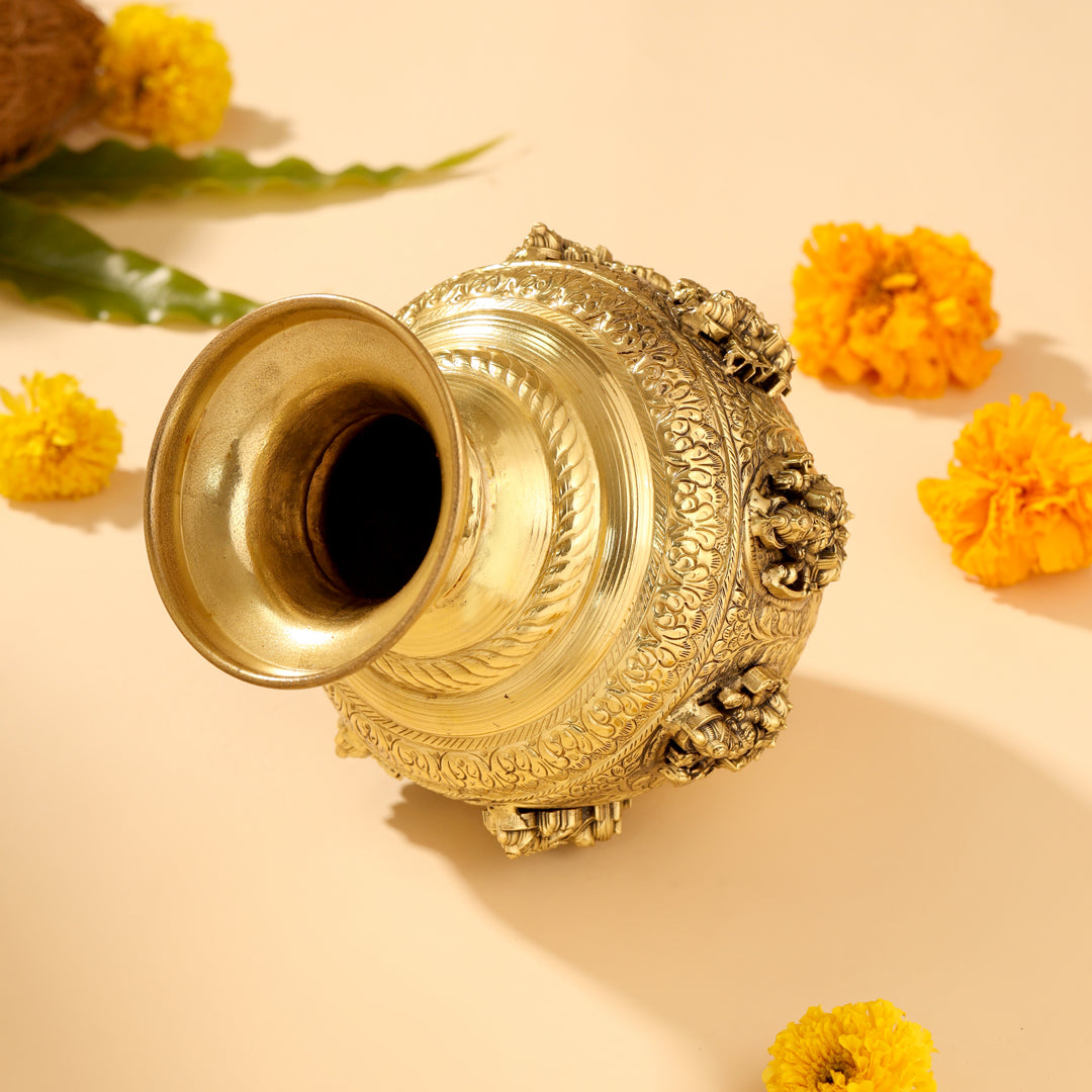 Brass Ashtalakshmi And Dashavatara Kodam/Kalash - Image 10