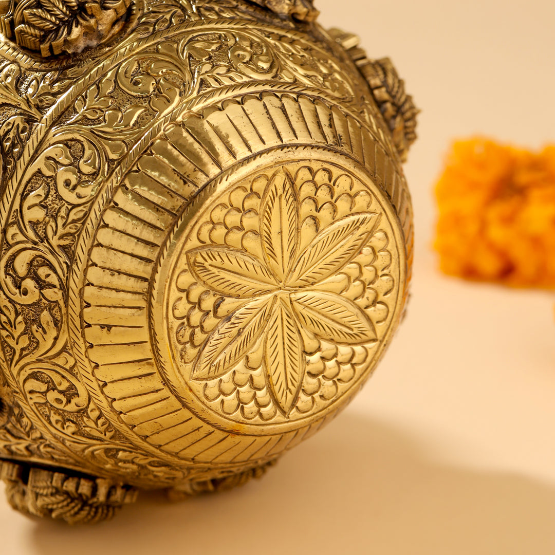 Brass Ashtalakshmi And Dashavatara Kodam/Kalash - Image 11