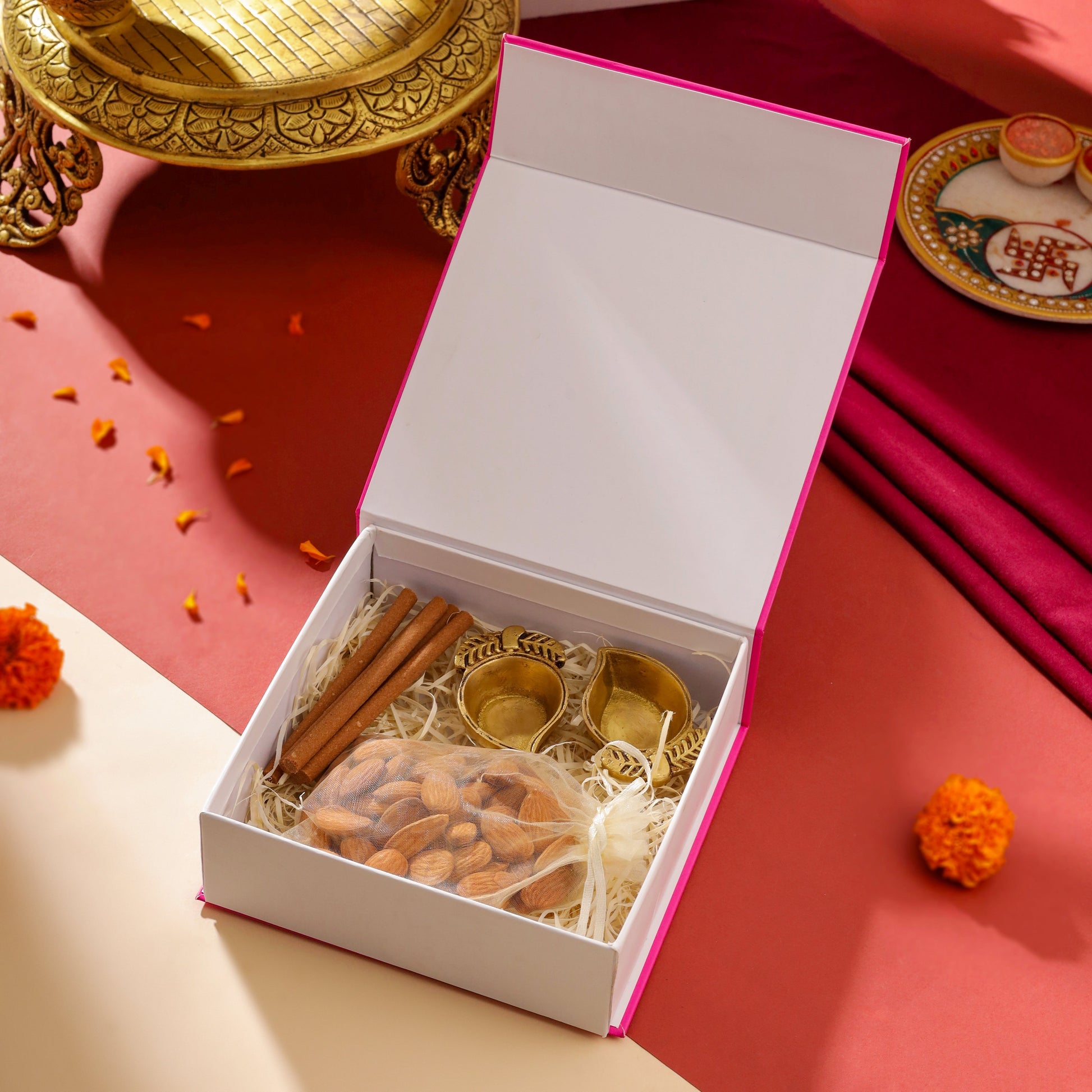 Brass Diya Pair Festive Gift Hamper - Image 2