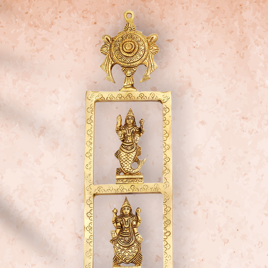 Brass Dashavatara / Vishnu Avatar Wall Hanging Set - Image 4