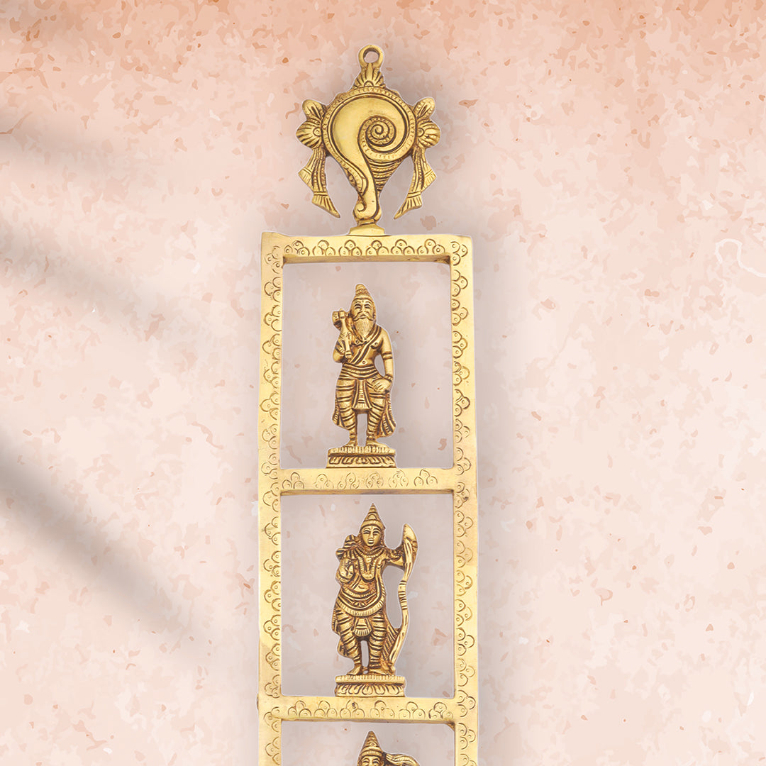 Brass Dashavatara / Vishnu Avatar Wall Hanging Set - Image 6