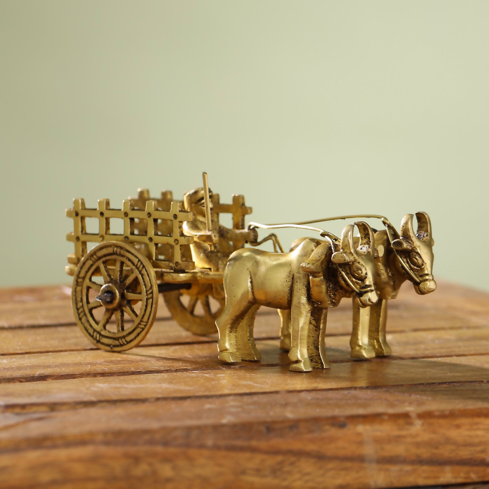 Brass Double Bullock Cart (2 Inch) - Image 2