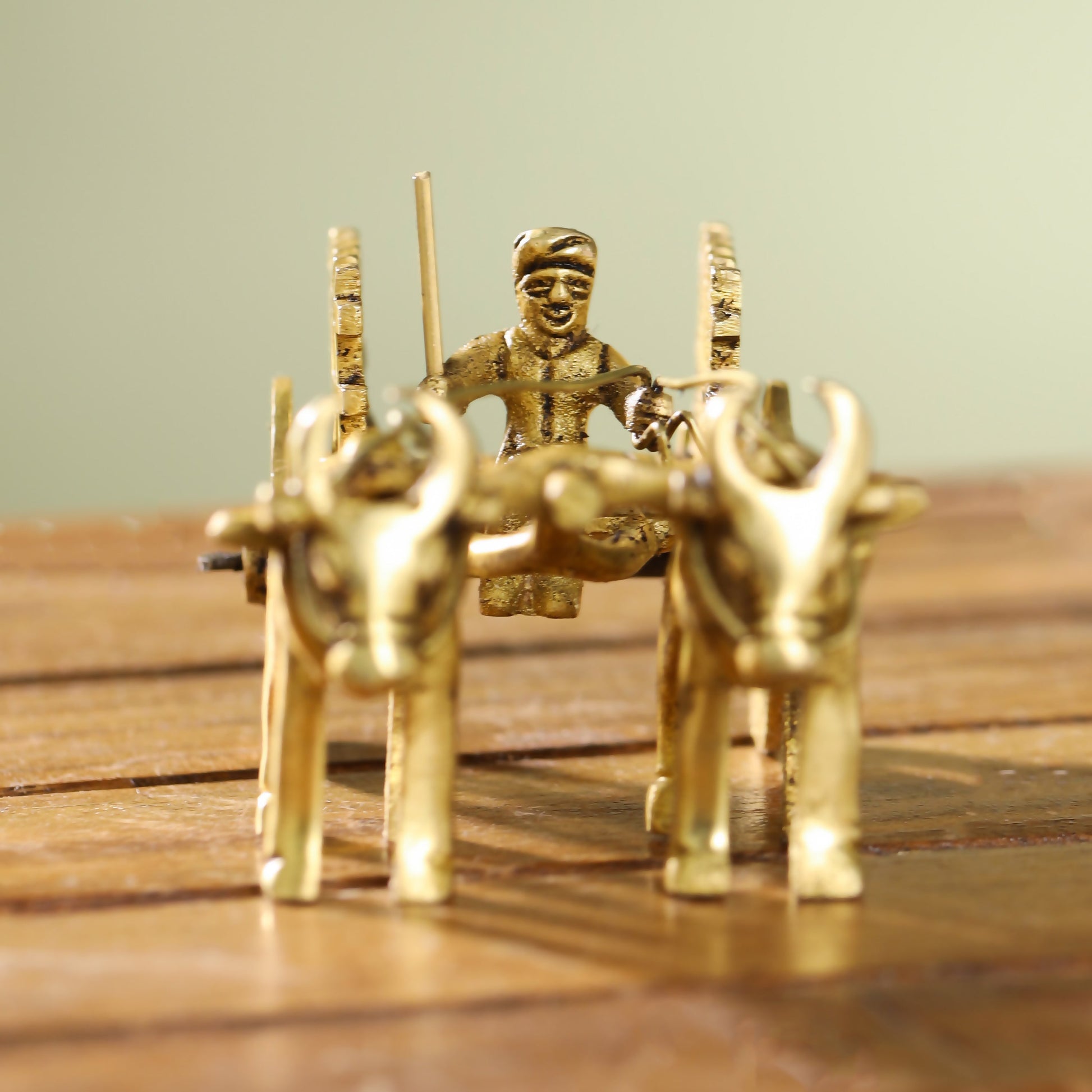 Brass Double Bullock Cart (2 Inch) - Image 3