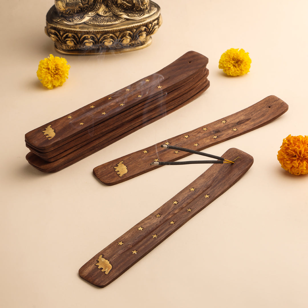Wooden Incense Holder Set of 10 – Handcrafted Aromatherapy & Meditation Accessories - Image 5