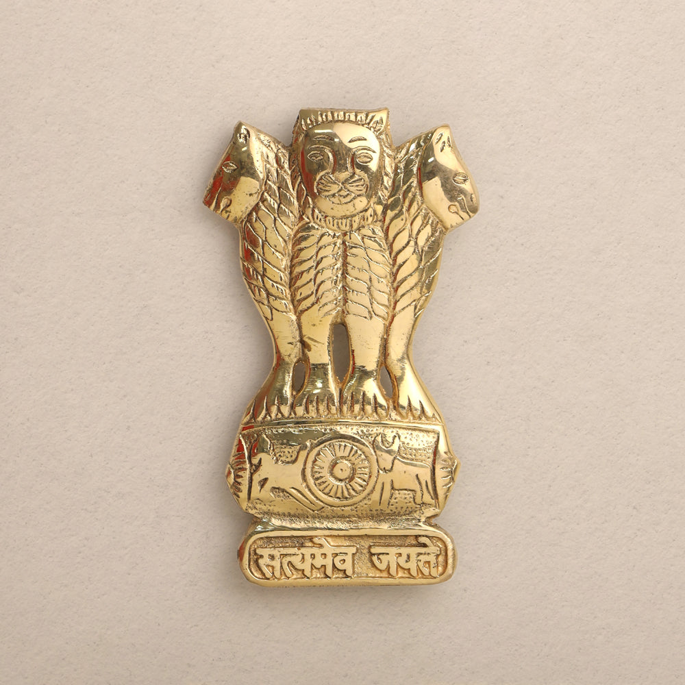 Brass Ashok Stambh / Emblem Wall Hanging - Image 3