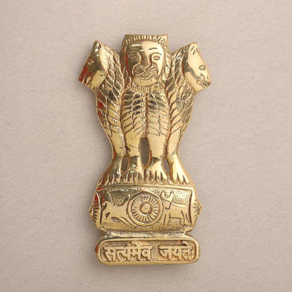 Brass Ashok Stambh / Emblem Wall Hanging - Image 2