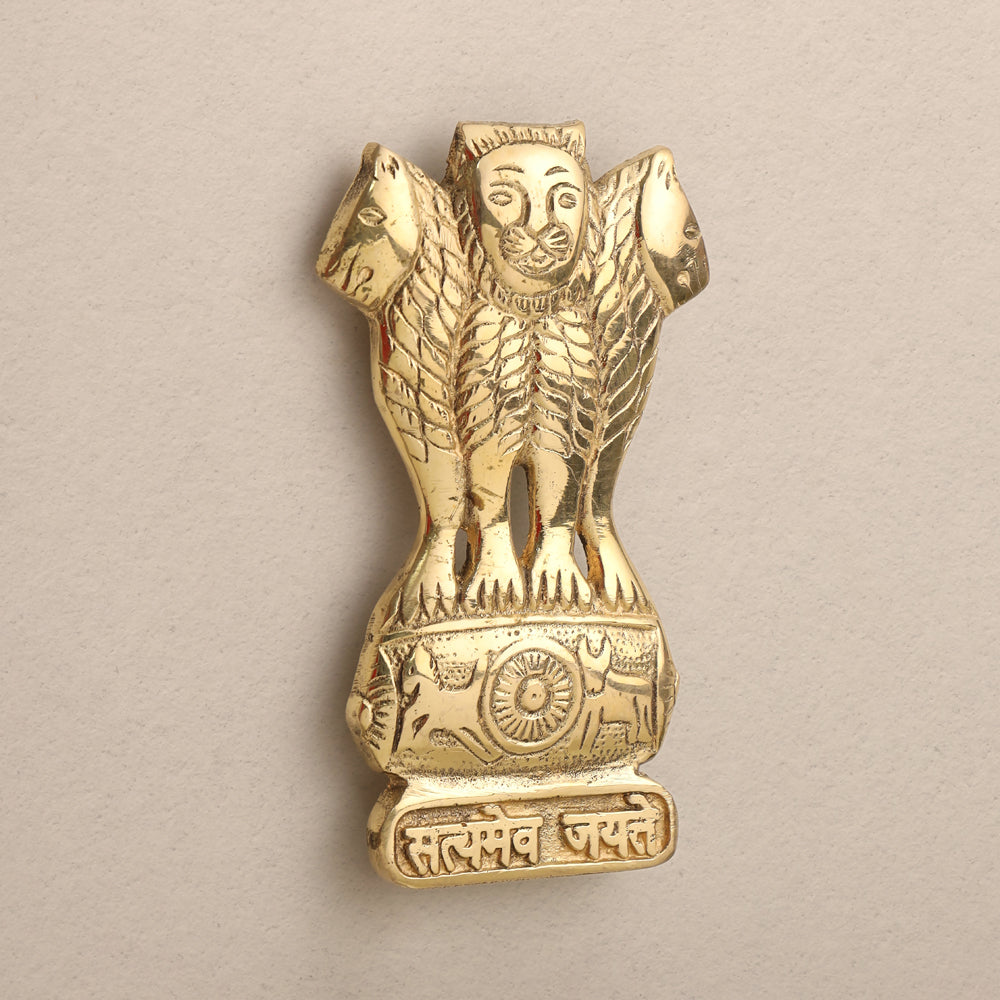 Brass Ashok Stambh / Emblem Wall Hanging - Eco-friendly - Sama Homes