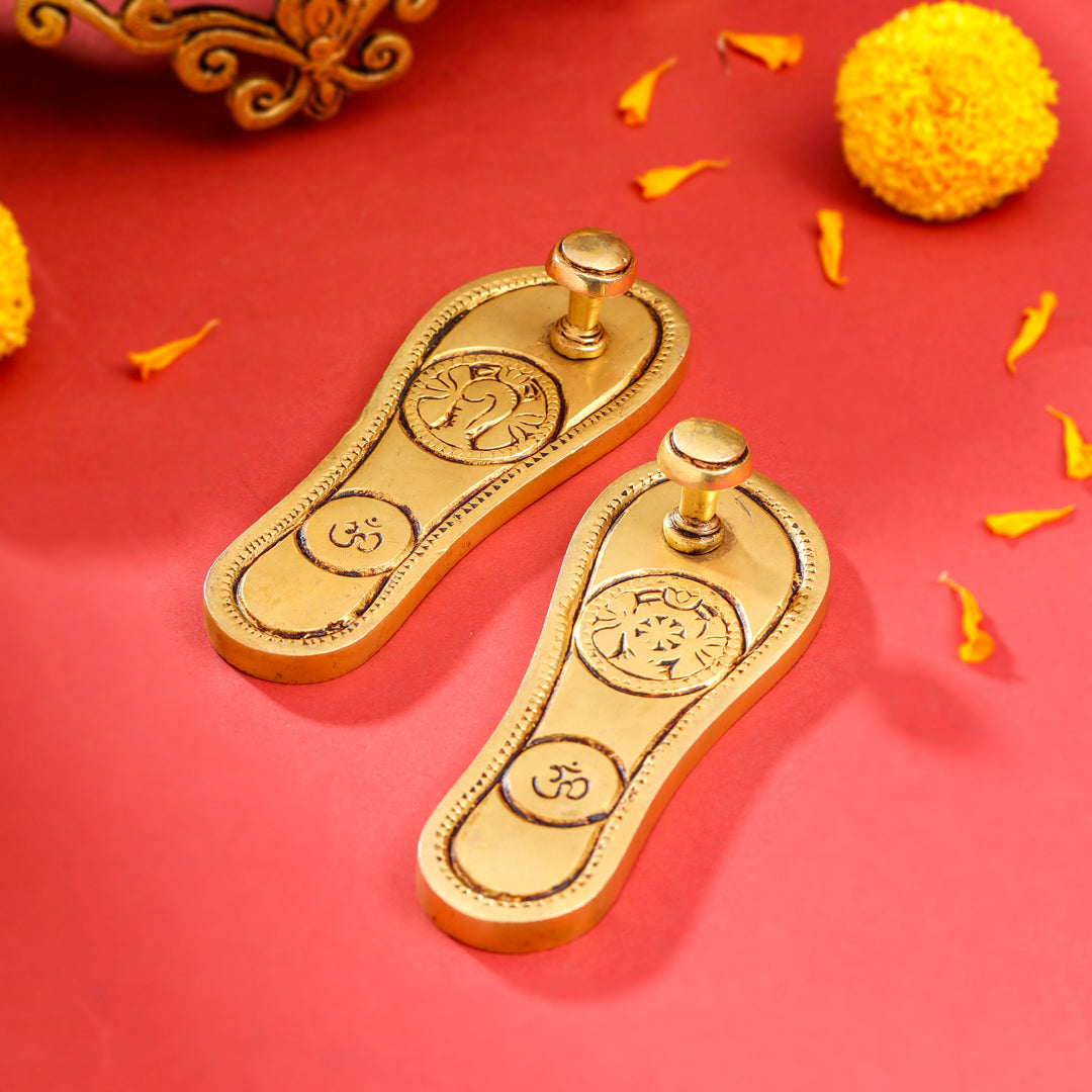 Brass Charan Paduka Set (5.5 Inch) - Image 2