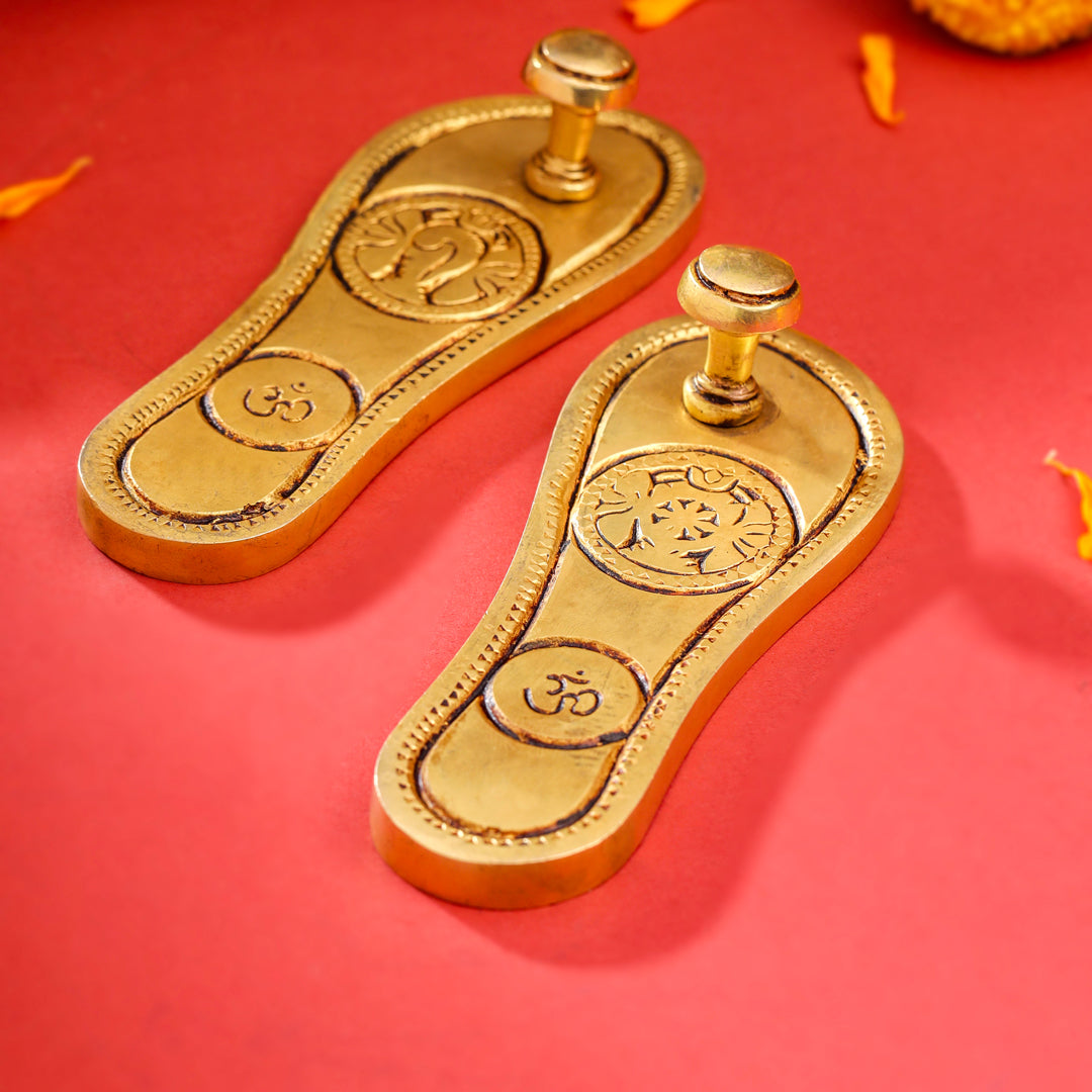 Brass Charan Paduka Set (5.5 Inch) - Image 3