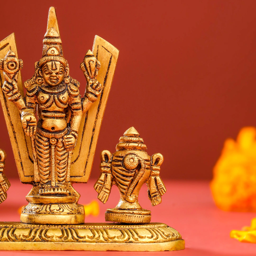 Brass Balaji, Shankh Chakra And Namah Showpiece (3.5 Inch) – Image 4 - Image 4
