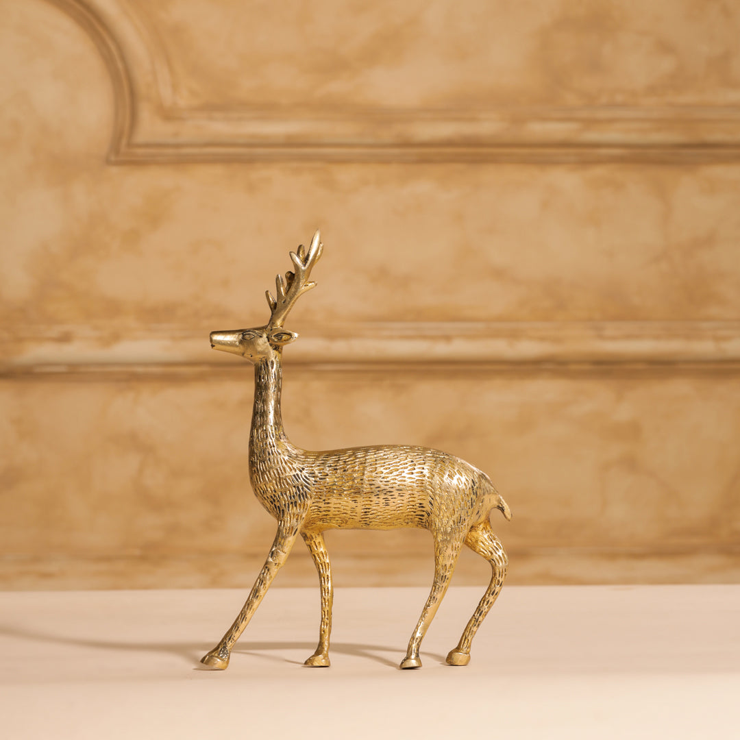 Brass Deer Figurine Showpiece (8.5 Inch) - Eco-friendly - Sama Homes