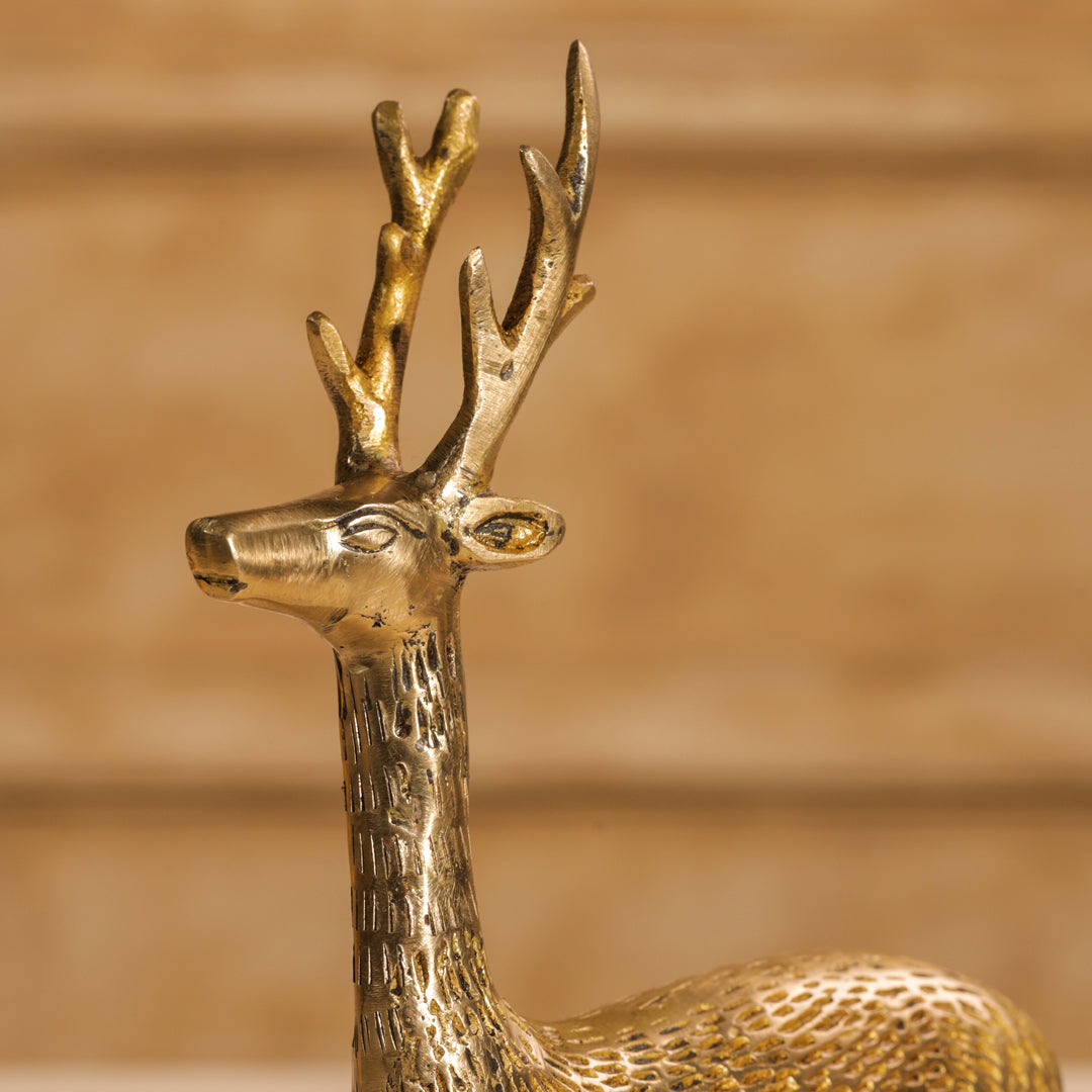 Brass Deer Figurine Showpiece (8.5 Inch) - Image 4