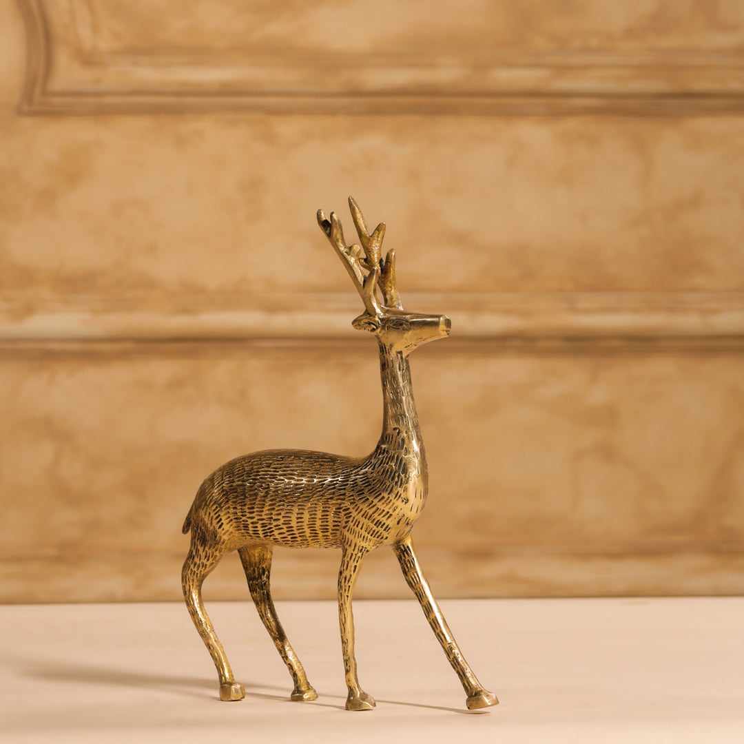 Brass Deer Figurine Showpiece (8.5 Inch) - Image 2