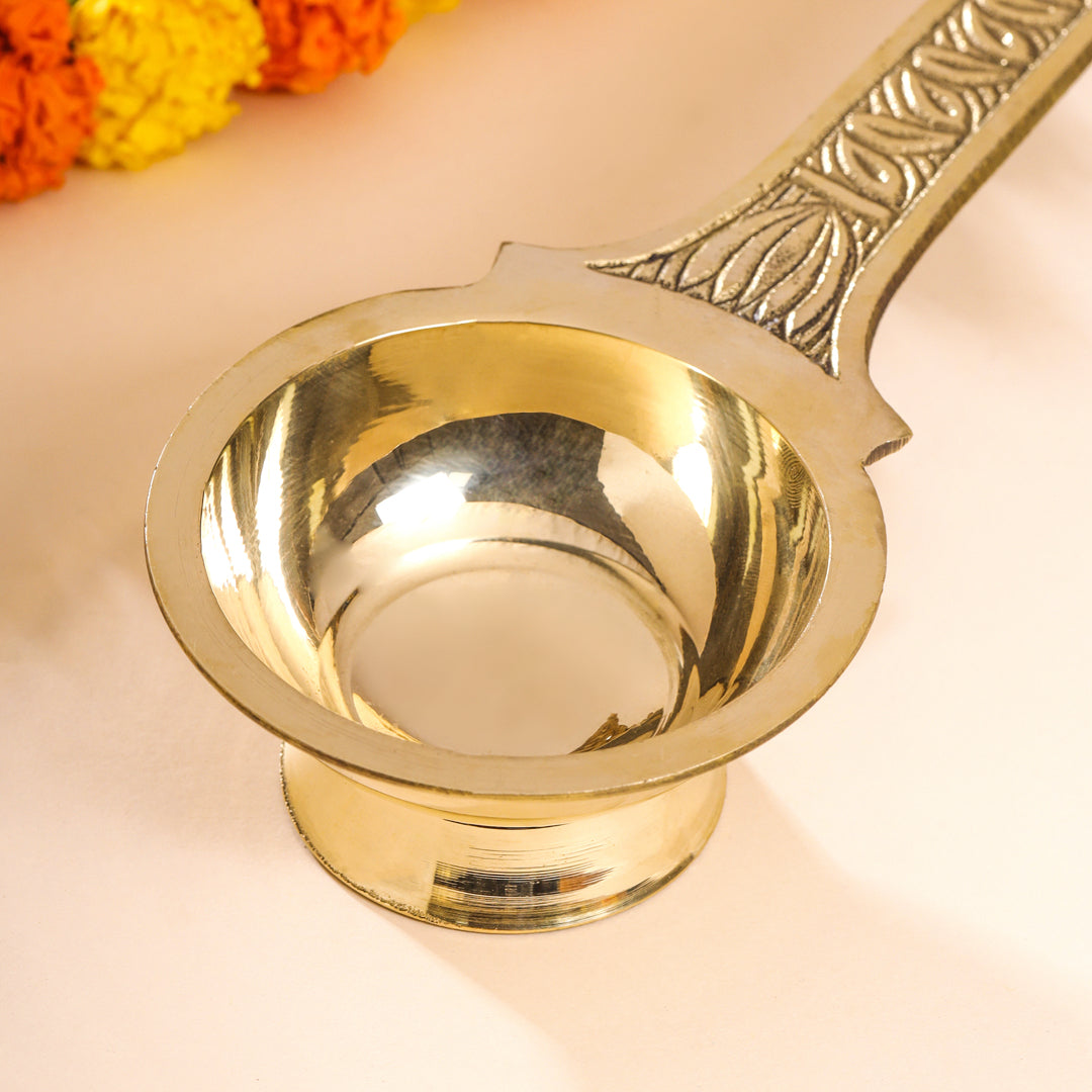 Brass Dhoop Aarti Spoon - Image 2