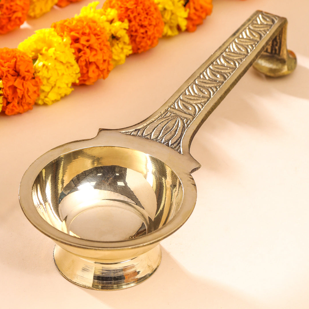 Brass Dhoop Aarti Spoon - Eco-friendly - Sama Homes