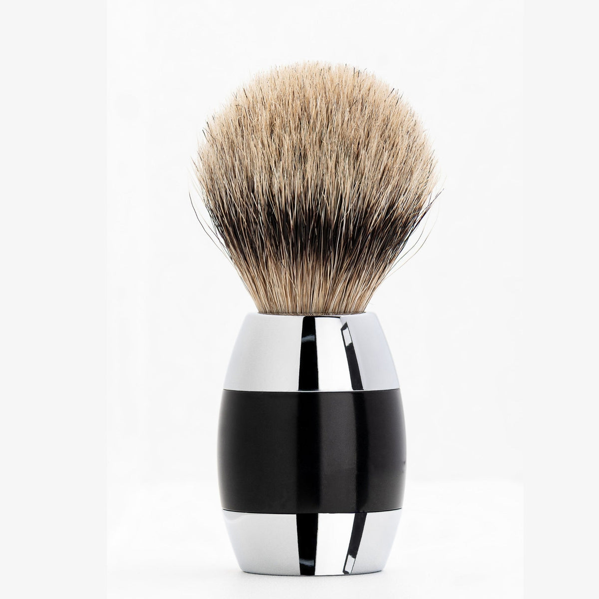 Merkur Shaving Brush, Badger Hair, Silver Tip, Bright Chrome / Black, MK-120011 by Merkur - Shaving Brushes (View 3)