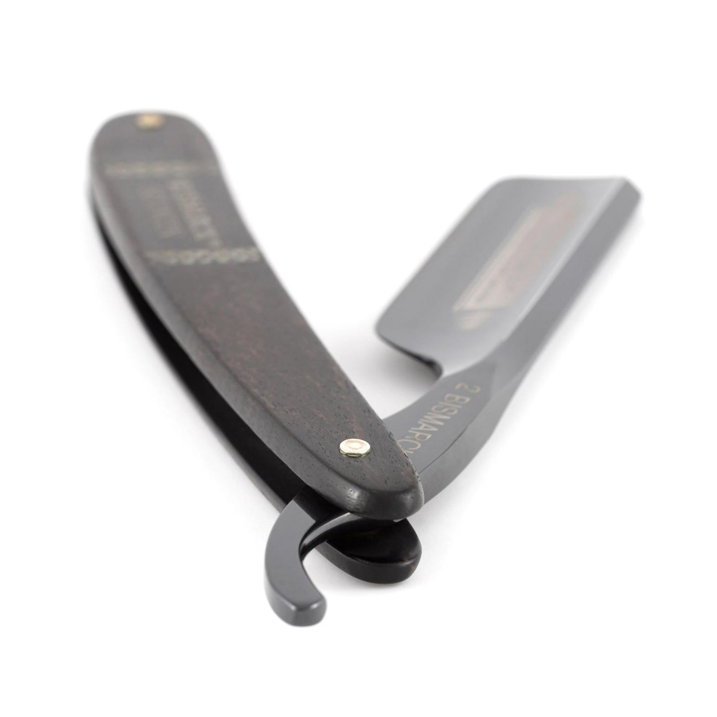 Dovo Straight Razor, "Bismarck" 6/8", Carbon Steel, Full Hollow Grind, Black Pakkawood Handle
