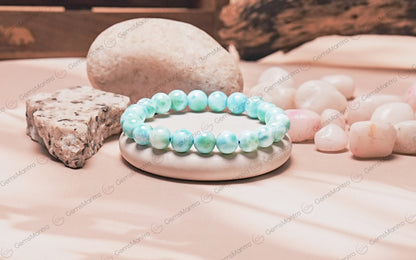 Original Pectolite (Larimar) Bracelet with Certificate by SAMAHealing - Sustainable Living