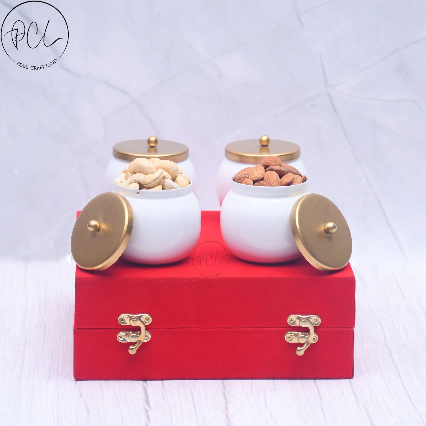 Exclusive Dryfruits Jar Containers for Home & Kitchen Storage Box Set of 4 with Royal Gifting Box