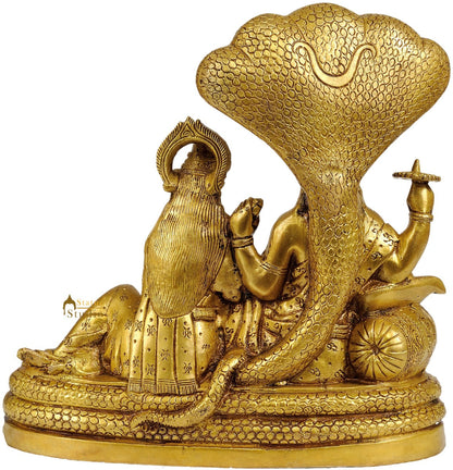 Bhagavan Vishnu and Devi Lakshmi Seated on Sheshnag by vendor-unknown - Hindu Gods (View 3)
