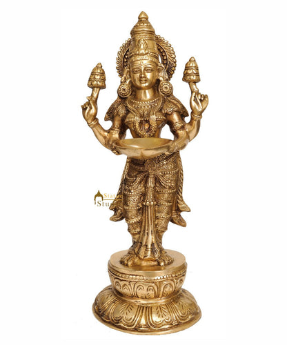 Indian Brass handicraft Welcome Home Decor Deeplaxmi Statue 18" by vendor-unknown - Hindu Gods