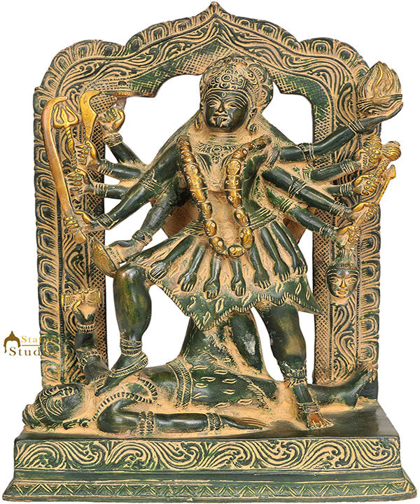 Brass Indian Goddess Mahakali Spiritual Décor Gifting Statue - Eco-friendly - Sama Homes